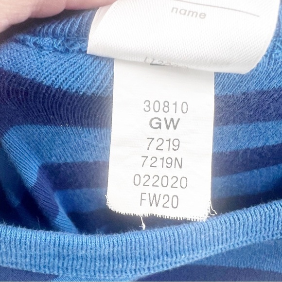 ✅ HANNA ANDERSSON NAVY AND BLUE STRIPED SHORT SLEEVE T-SHIRT ADULT X-LARGE - Picture 4 of 5